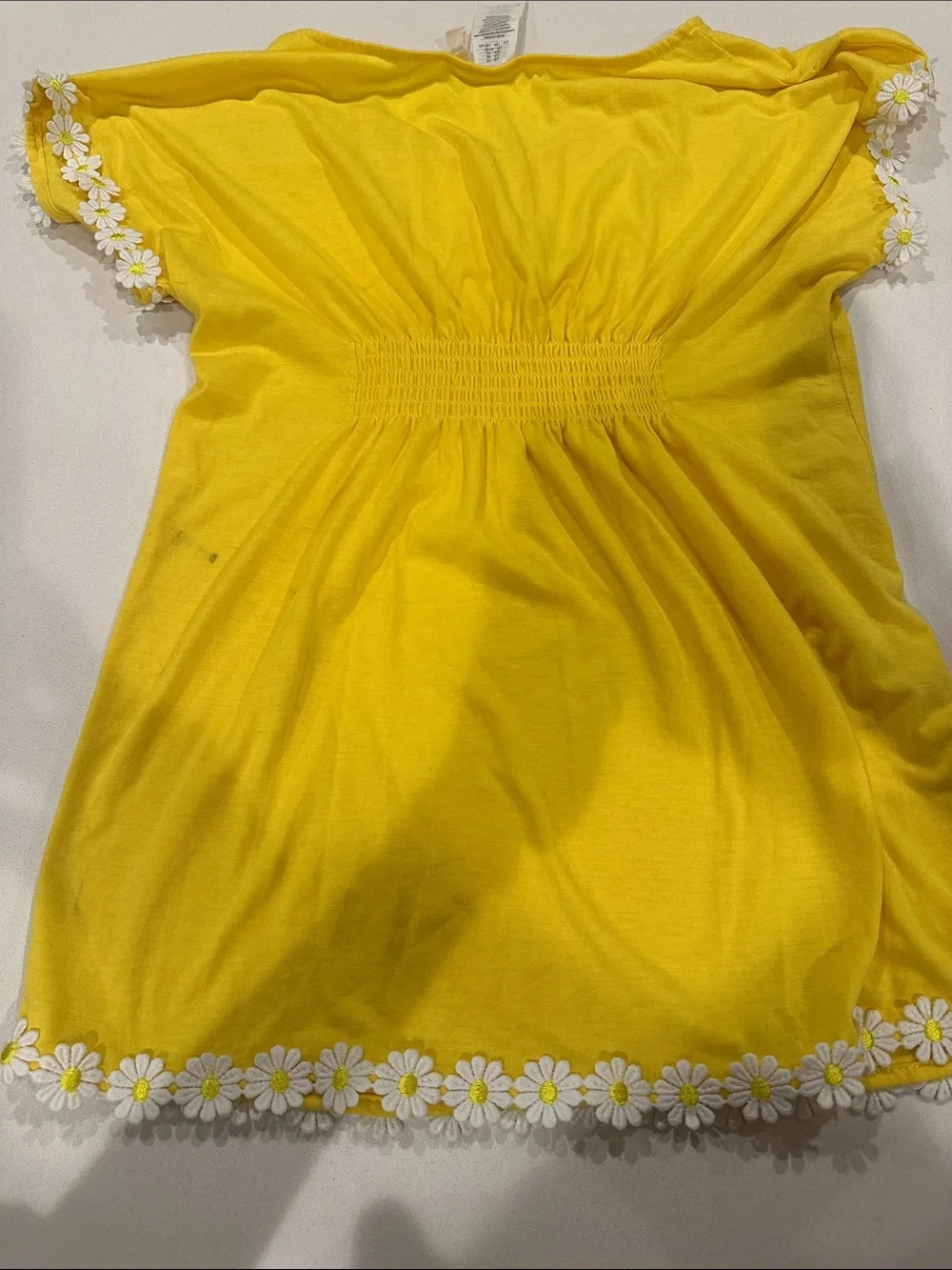 Yellow Daisy Trim Tunic Coverup